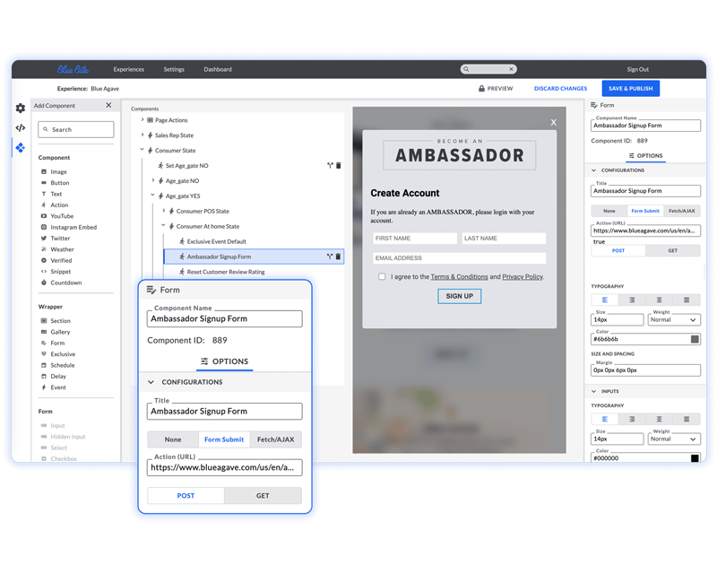 Form‑builder interface creating a digital product experience linked to QR codes on packaging | Markem-Imaje