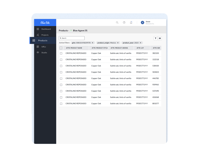 Product database interface used to manage items connected to QR code label maker workflows | Markem-Imaje